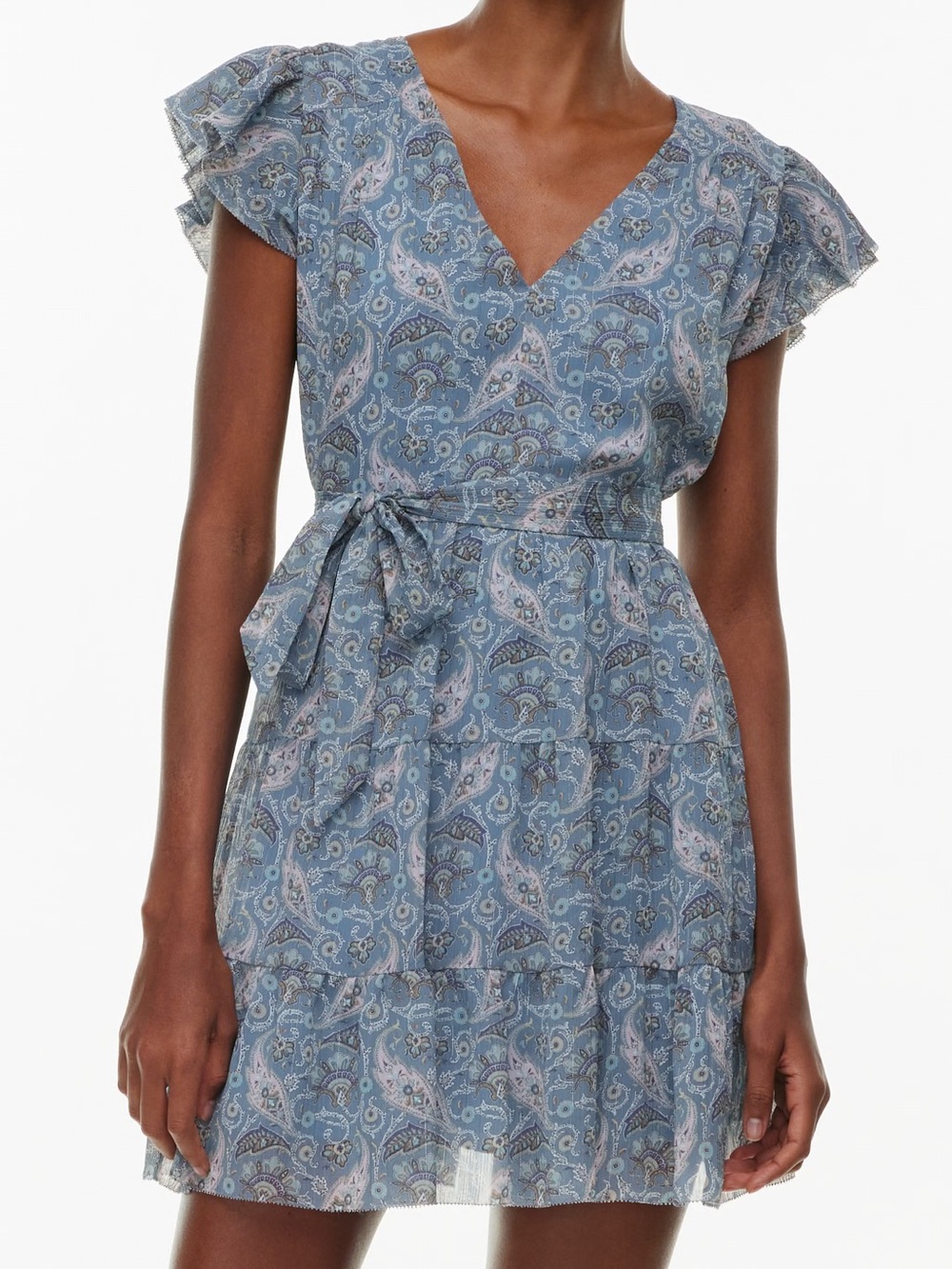 NWT Aritzia Little Moon Sol Paisley Patterned Wrap Dress